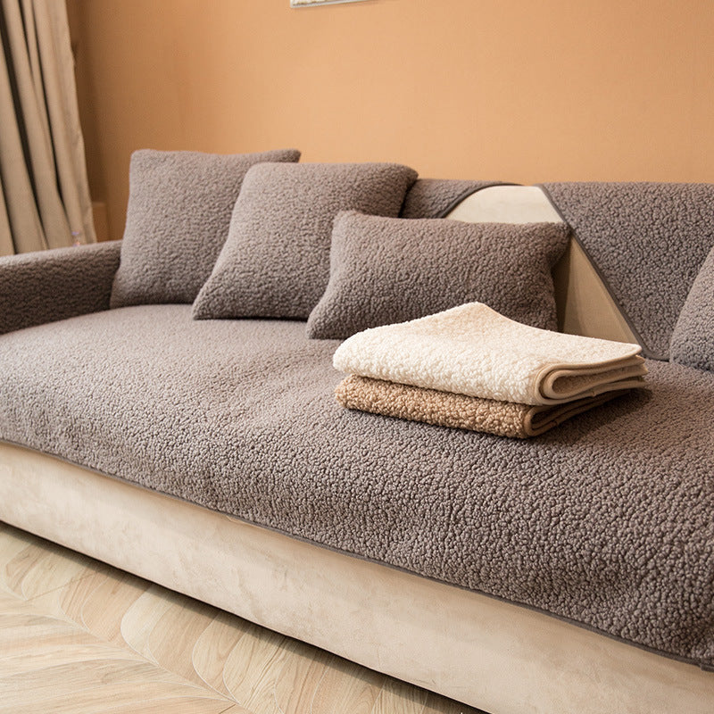 SnugNest – Teddy Sherpa Sofa Cover
