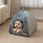 Dotisk Enclosed Triangular Plush Cat Bed