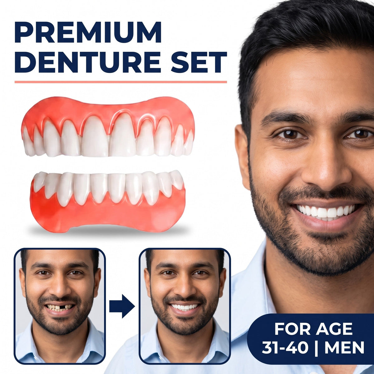Premium denture set for age 31-40, Men