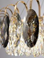 Dimmable Crystal Chandelier for Dining Room & Living Room – Adjustable Chain, Faceted Prisms, Multiple Sizes – Round & Rectangle