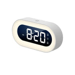Digital LED Clock Rechargeable USB Bedside Wake-Up Timer with Calming Sounds & Adjustable Nightlight for Bedroom Travel Home Office
