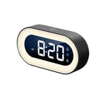 Digital LED Clock Rechargeable USB Bedside Wake-Up Timer with Calming Sounds & Adjustable Nightlight for Bedroom Travel Home Office