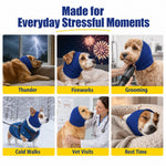 Dotisk Dog Calming Head Wrap for Thunder, Fireworks & Cold Walks - Soft Ear Coverage for Stressful Moments