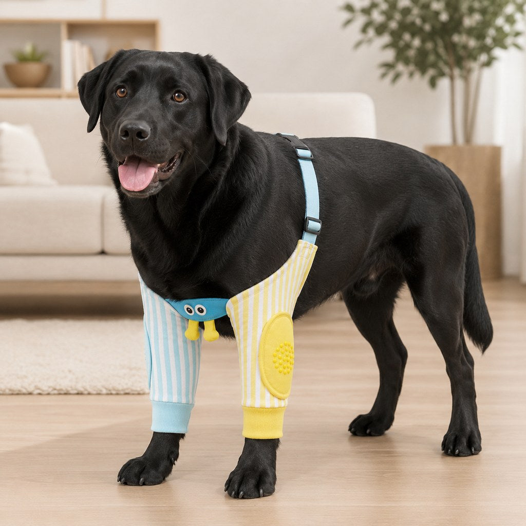 Dotisk Padded Dog Elbow Protector Sleeves for Hard Floors - Dual Front-Leg Coverage for Pressure & Rubbing