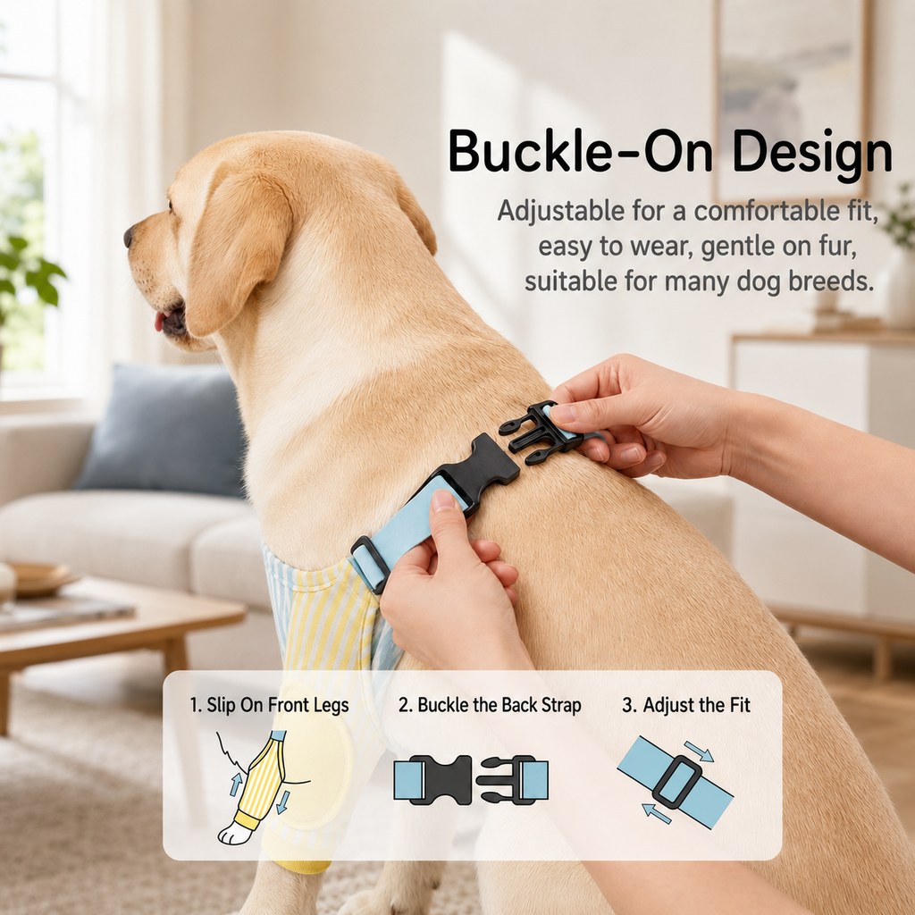 Dotisk Padded Dog Elbow Protector Sleeves for Hard Floors - Dual Front-Leg Coverage for Pressure & Rubbing