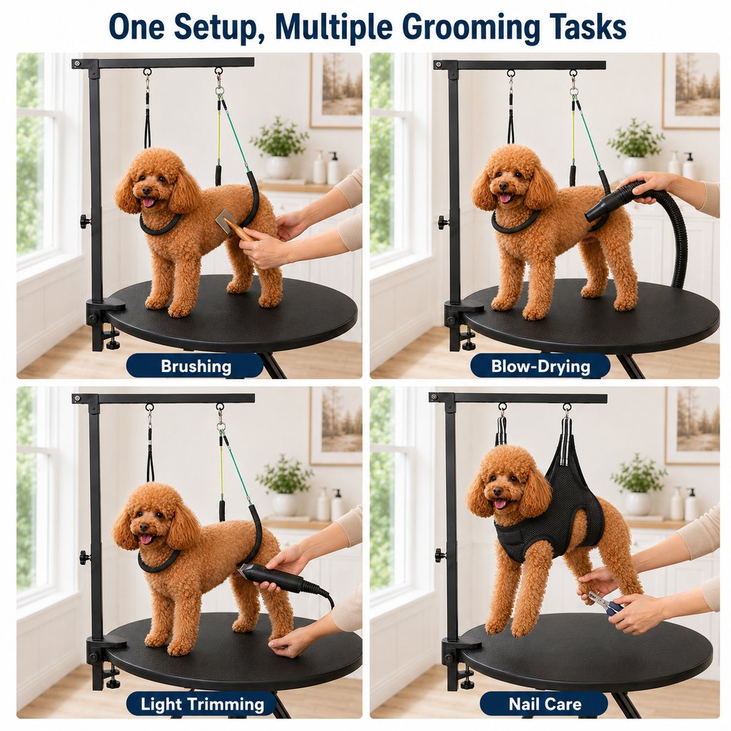 Dotisk Adjustable Dog Grooming Arm Kit for At-Home Grooming - Steadier Brushing, Trimming & Nail Care