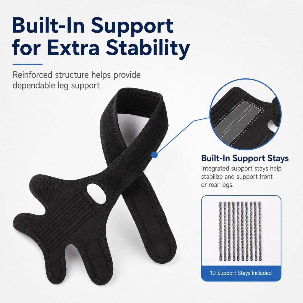 Dotisk Adjustable Dog Joint Support Brace for Daily Walks & Senior Leg Stability
