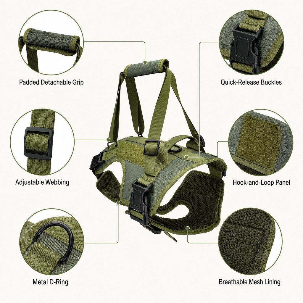 Dotisk Full-Body Dog Lift Support Harness for Stairs, Cars & Limited Mobility