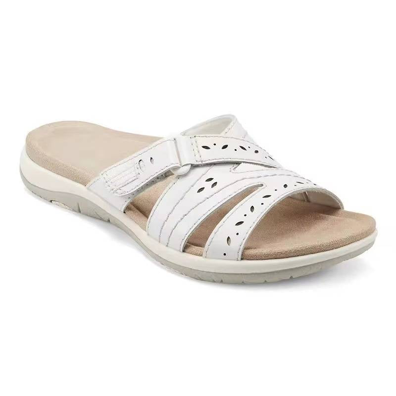 Women's Adjustable Hook & Loop Arch Support Sandals with Non-Slip Rubber Sole & All-Day Comfort