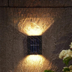 Outdoor Solar Wall Light Wireless Warm White LED Up Down Sconce IP44 Water-Resistant for Patio Pathway Deck Stairs Entryway Automatic Dusk to Daw