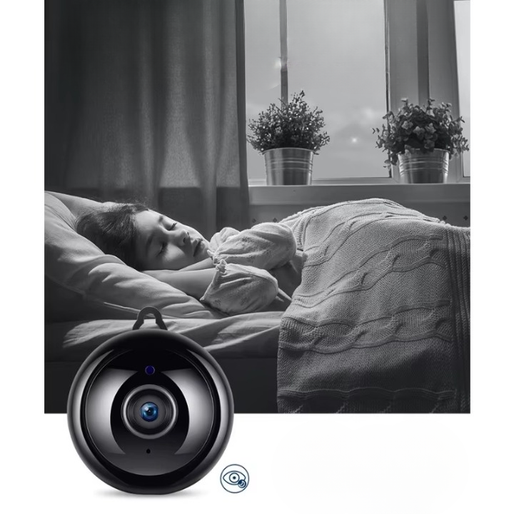 Compact Wireless Security Camera 1080p HD Video Day Night Vision Motion Detection Magnetic Mount No Drilling Smart Home Monitoring