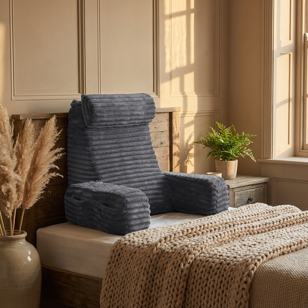 Luxury Backrest Pillow With Arms & Adjustable Headrest