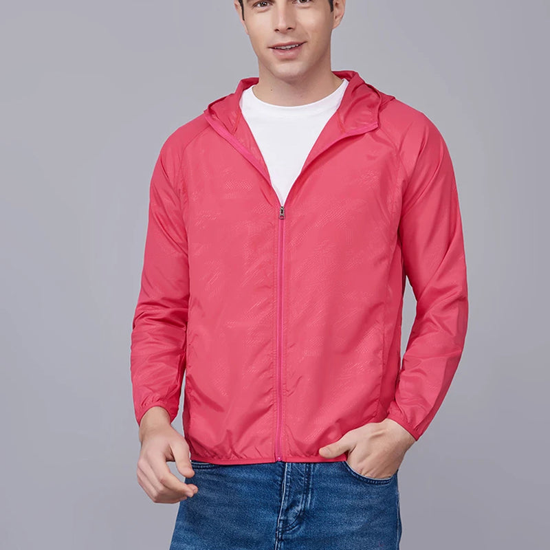 Packable Rain Shell Jacket with UPF 40+ Sun Protection & Quick-Dry Fabric for Hiking, Running, Cycling & Everyday Outdoor Use