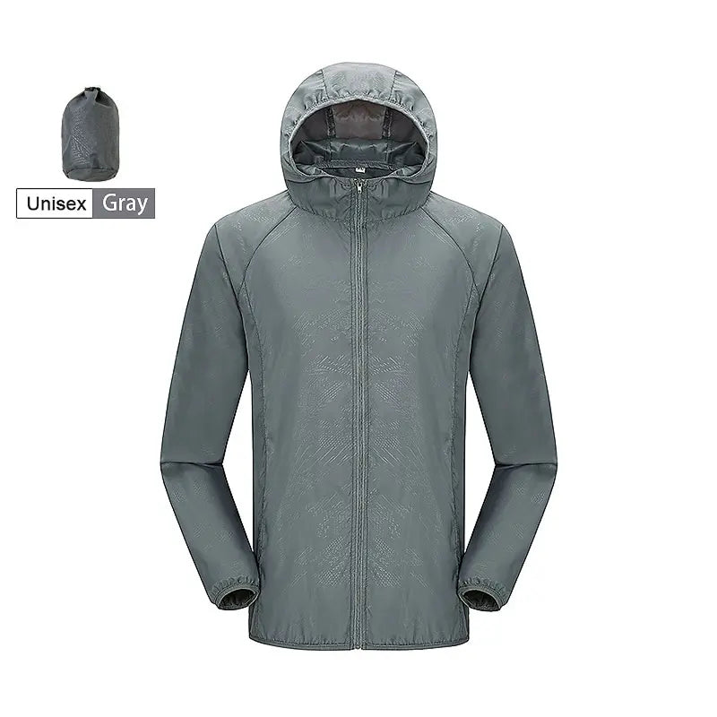 Packable Rain Shell Jacket with UPF 40+ Sun Protection & Quick-Dry Fabric for Hiking, Running, Cycling & Everyday Outdoor Use