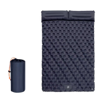 Self-Inflating Double Sleep Pad with Integrated Foot Pump for Two – Insulated Water-Resistant TPU Camping Mat for Backpacking, Tent Camping &