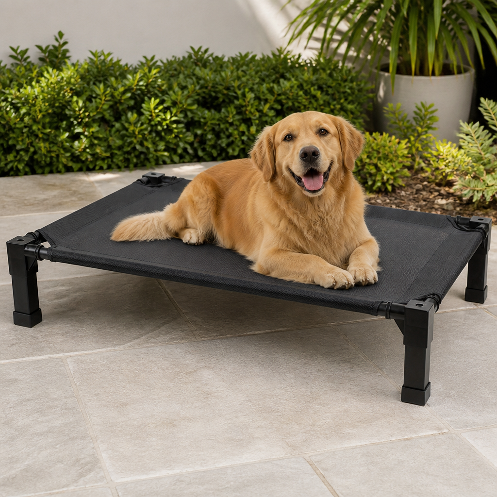 Dotisk Elevated Washable Breathable Mesh Dog Bed