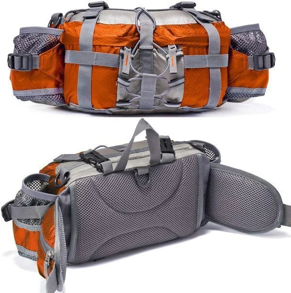 Lightweight Water-Resistant Running Belt Bag with Bottle Holders for Hiking, Jogging & Travel