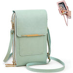 Touchscreen Crossbody Phone Wallet with RFID Blocking for Cards & Cash – Water-Resistant PU Leather Mini Purse Holds 6.7 in Smartphones