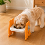 Dotisk Adjustable Elevated Stainless Steel Pet Bowls for Cats & Small Dogs - Tilted Feeding Station for Easier Mealtime & Less Floor Mess