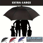 Oversized Automatic Umbrella Double Canopy Wind Resistant 2-3 Person Golf Rain Sun Protection Events Travel Outdoor Activities