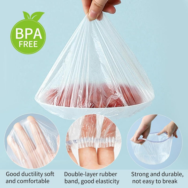Fresh Food Storage Bags – Stretchable Plastic Bowl Wraps