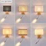 Wall-Mounted Reading Light with Adjustable Spotlight & Fabric Shade – Modern Sconce for Bedroom, Bedside Accent Lighting