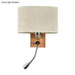 Wall-Mounted Reading Light with Adjustable Spotlight & Fabric Shade – Modern Sconce for Bedroom, Bedside Accent Lighting