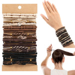 Natural Beaded Hair Tie Set