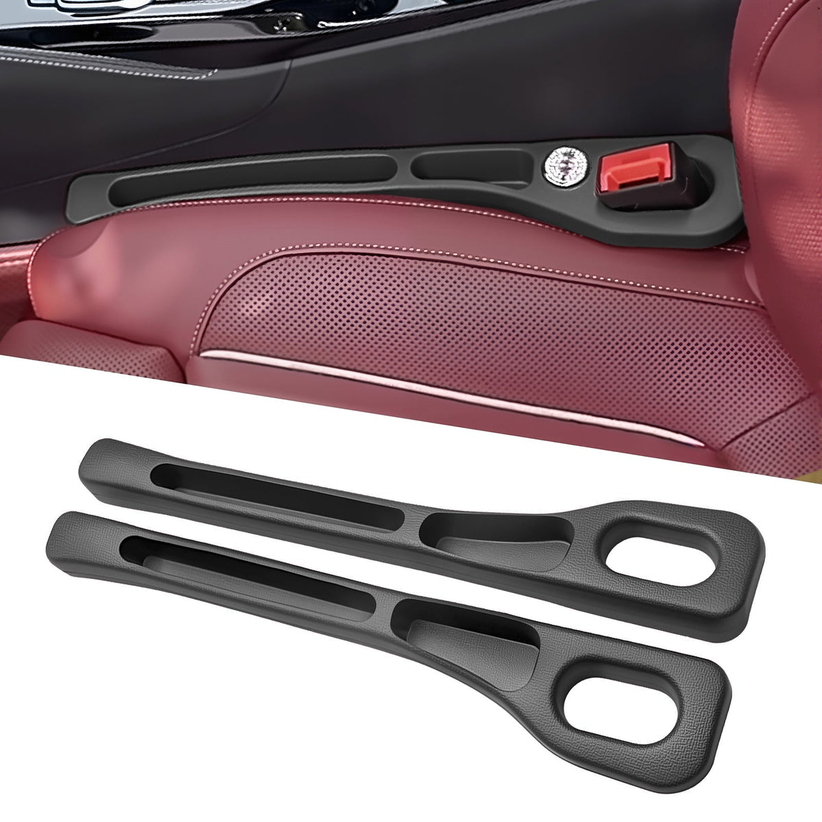 Car Seat Gap Filler with Adjustable Belt Strap