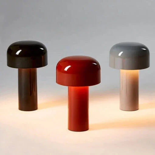 Rechargeable LED Mushroom Desk Lamp 8.3 in Cordless Touch Dimmer Warm White Portable Nightstand Light for Bedroom Living Room Patio Outdoor