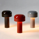 Rechargeable LED Mushroom Desk Lamp 8.3 in Cordless Touch Dimmer Warm White Portable Nightstand Light for Bedroom Living Room Patio Outdoor