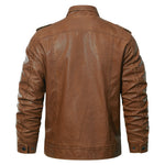 Faux Leather Moto Jacket with Fleece Lining – Water-Resistant Zip-Up Coat for Men & Women