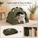 Dotisk Cozy Foldable Cat Tent Bed for Apartment Naps - Breathable Hideaway with Removable Cushion