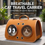 Dotisk Breathable Cat Travel Carrier for Road Trips & Vet Visits - Structured Foldable Soft-Sided Pet Bag