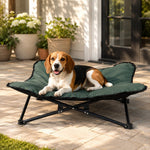 Dotisk Portable Folding Elevated Pet Bed for Dogs & Cats – Padded Raised Cot for Camping, Patio & Home, Keeps Pets Off Cold, Damp & Hard Ground