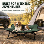 Dotisk Portable Folding Elevated Pet Bed for Dogs & Cats – Padded Raised Cot for Camping, Patio & Home, Keeps Pets Off Cold, Damp & Hard Ground