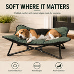 Dotisk Portable Folding Elevated Pet Bed for Dogs & Cats – Padded Raised Cot for Camping, Patio & Home, Keeps Pets Off Cold, Damp & Hard Ground