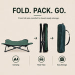 Dotisk Portable Folding Elevated Pet Bed for Dogs & Cats – Padded Raised Cot for Camping, Patio & Home, Keeps Pets Off Cold, Damp & Hard Ground