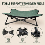 Dotisk Portable Folding Elevated Pet Bed for Dogs & Cats – Padded Raised Cot for Camping, Patio & Home, Keeps Pets Off Cold, Damp & Hard Ground