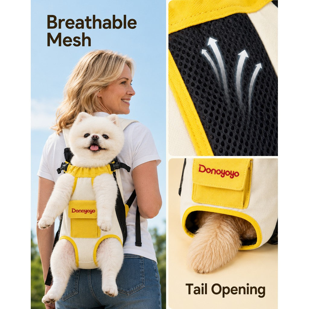 Dotisk Front-Facing Pet Carrier Backpack for Cats & Small Dogs, Hands-Free Travel Carrier With Breathable Mesh