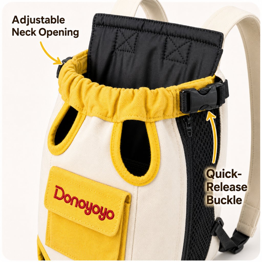 Dotisk Front-Facing Pet Carrier Backpack for Cats & Small Dogs, Hands-Free Travel Carrier With Breathable Mesh