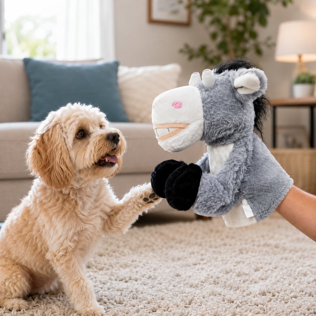 Dotisk Interactive Boxing Pet Puppet for Indoor Play – Squeeze-to-Punch Sound Toy for Bored Dogs & Cats