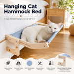 Dotisk Bedside Hanging Cat Hammock Bed - Space-Saving Elevated Cat Lounge for Beds, Sofas & Windows