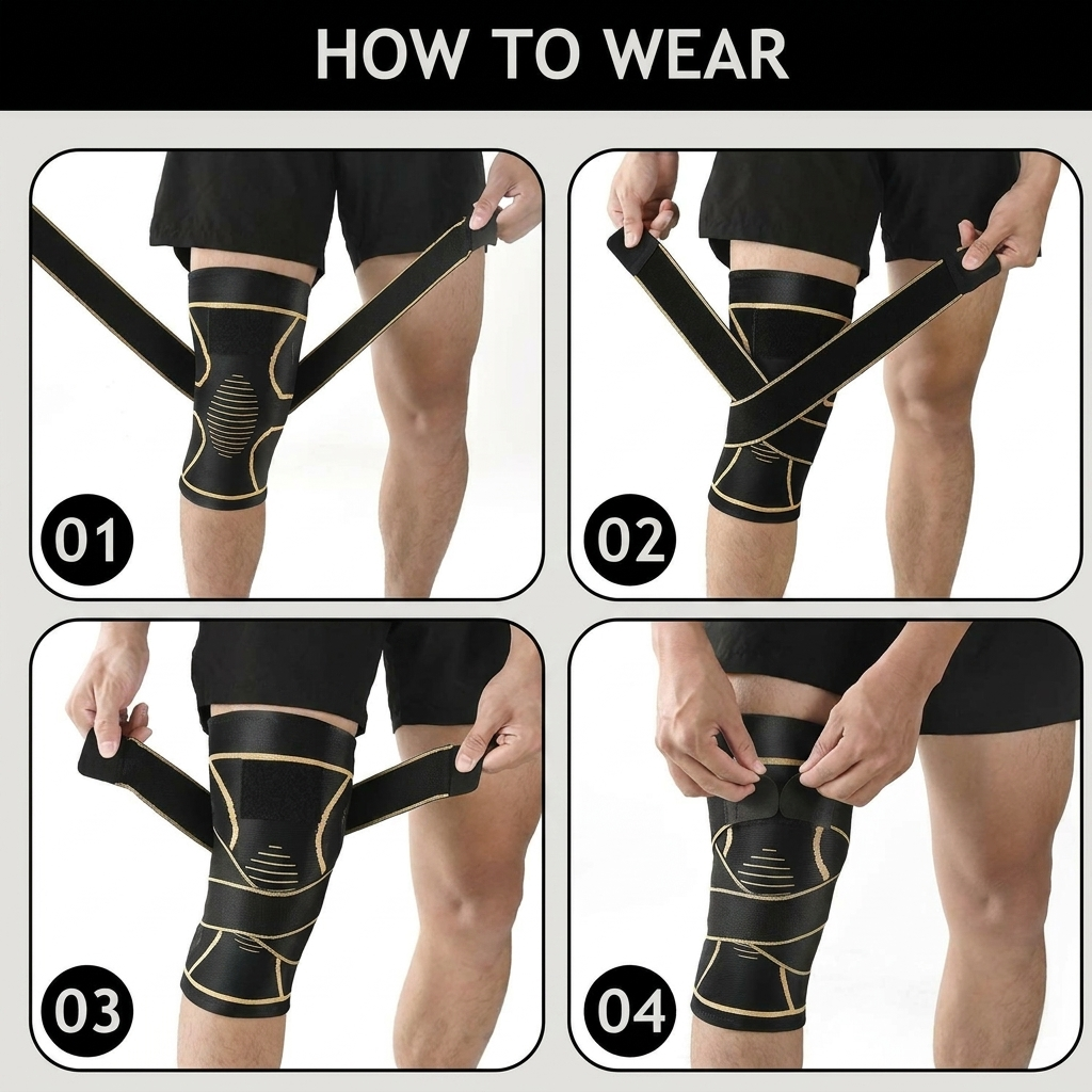 Breathable Knee Compression Wrap Sleeve