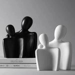 Abstract Couple Sculpture Modern Ceramic Figurine Home Decor
