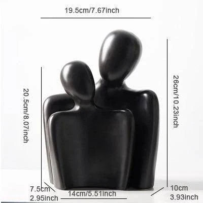 Abstract Couple Sculpture Modern Ceramic Figurine Home Decor