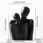 Abstract Couple Sculpture Modern Ceramic Figurine Home Decor