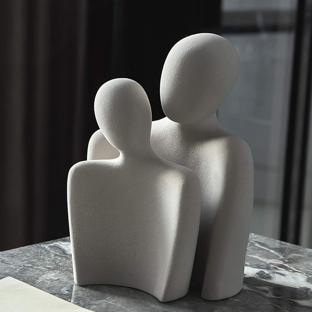 Abstract Couple Sculpture Modern Ceramic Figurine Home Decor