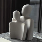 Abstract Couple Sculpture Modern Ceramic Figurine Home Decor