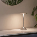 Rechargeable LED Table Lamp Touch Control 4 Brightness Levels Waterproof IP66 Metal Portable Battery Operated for Bedroom Living Room